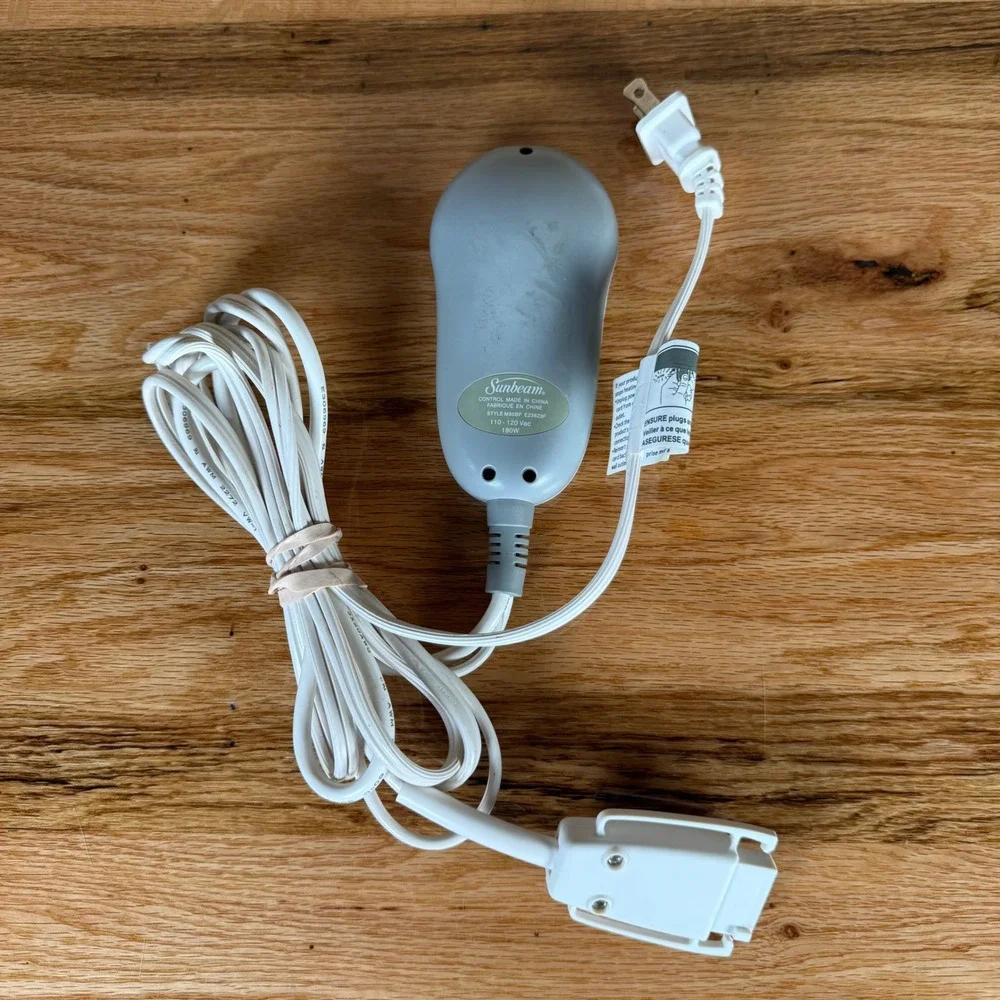 Sunbeam Electric Blanket Replacement Controller Cord M85BP E23623F 3-Pin White